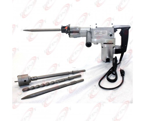  850W Electric Rotary Hammer Drill & Demolition Mode 500BMP w/ Core Bit Hole Saw